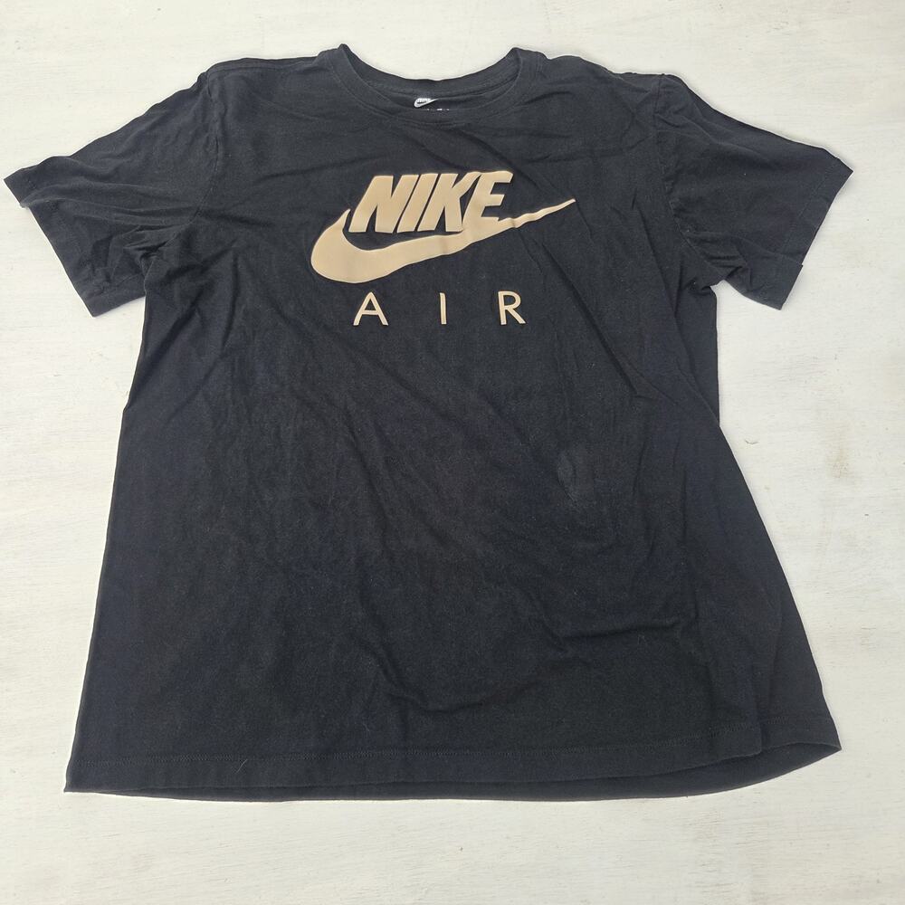 The Nike Tee Spellout Big Swoosh Mens L T-Shirt Black Logo Short Sleeve